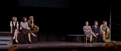 ACTORS DISCUSS THE PLAY WITH STUDENTS, FOLLOWING THE PRESENTATION  -  COLOR