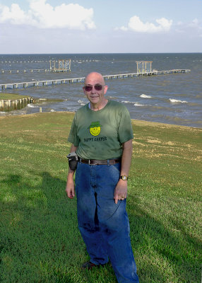 ME, ENJOYING THE NICE BREEZE OFF TRINITY BAY, DURING A RARE BREAK