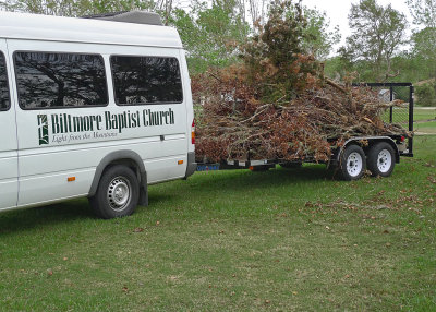 EVEN THE MINI-BUS WAS PRESSED INTO SERVICE!