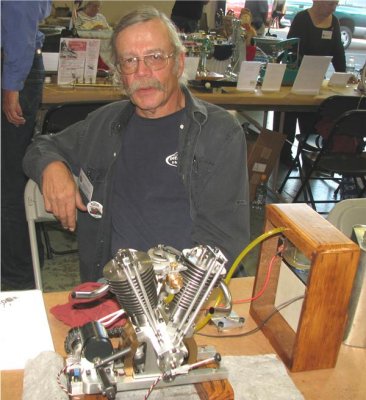 (83)   Randall Cox with his neat  VEE twin