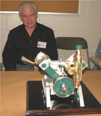 (89)      Don Dickinson  and his OH rotary valve V-4 Steam engine