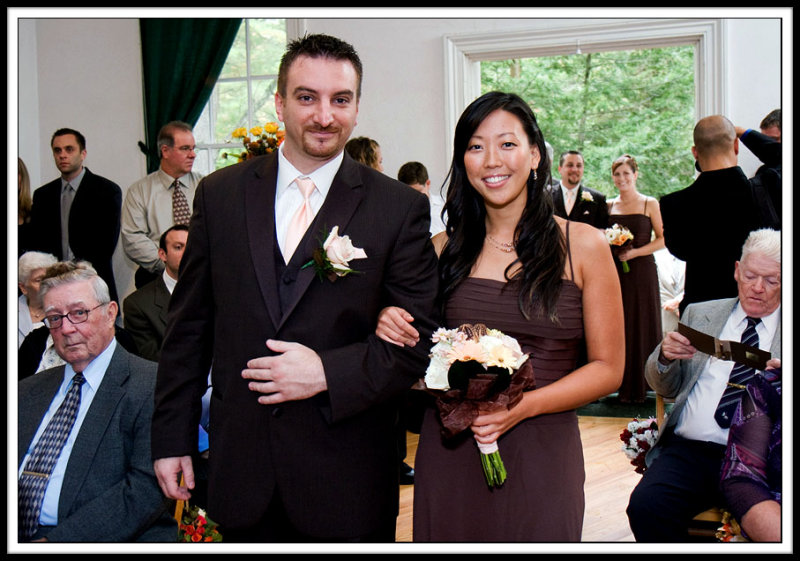 Groomsman and Bridesmaid Down the Isle