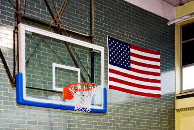 JCC Basketball Backboard ... Complete with US Flag