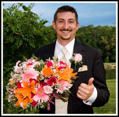 Best Man Approves Holding Bride's Bouquet
