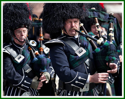 Bagpipers Tightly Cropped at the St. Patricks Day Parade