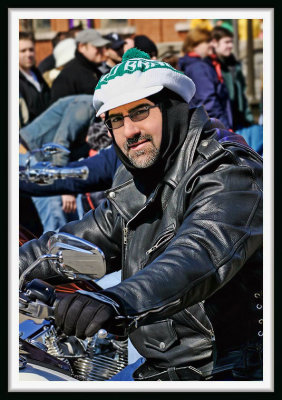 A St. Paddy's Motorcycle Driver