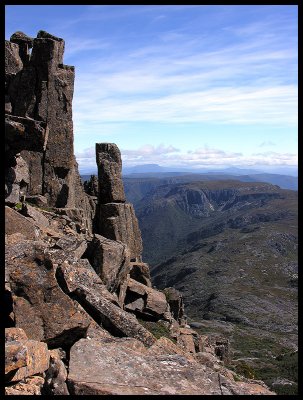 Fury Gorge and Little Plateau from the Cradle Mountain summit track