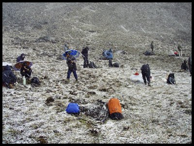 Lunch break cut short by hail and snow