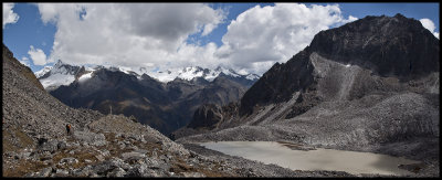 On the trail below the pass