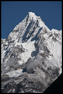 Mountain peak visible above our campsite