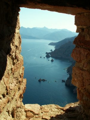 Golfe de Porto, vu de la tour du Capo Rosso.