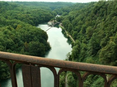 Ponte San Michele, vista verso la diga di Paderno.