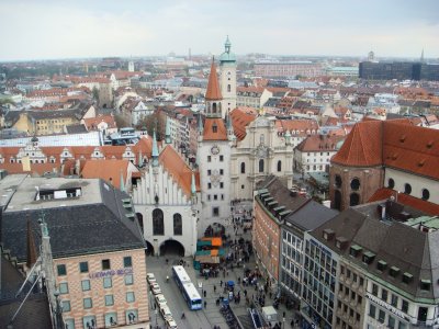 Munich City Top View from Rathaus