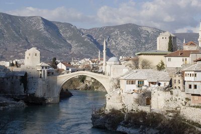 mostar, river and bridge