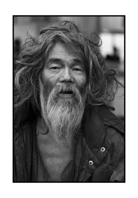 Homeless man, Shibuya Station, Tokyo