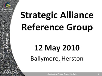 Strategic Alliance Reference Group 12 May 2010