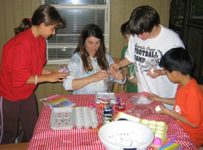 Coloring easter eggs