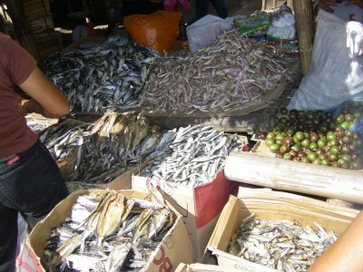 dried fishes at the Malatapay market