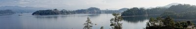 Panoramic View of Qiandao Lake from the Roof Terrace of Tachee Island Holiday Hotel