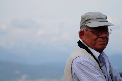 Albert with the Pyrenees in the background