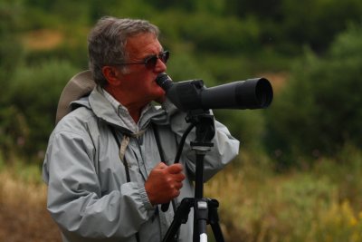 Raymon looking at some birds with his scope