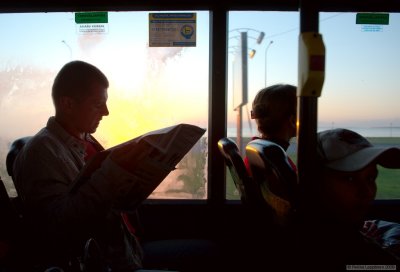 Bus sunset