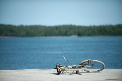 A bike on a jetty