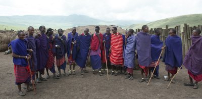 Maasai men in the village