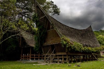 Lake Toba.  Batak house