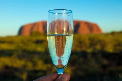 Champagne and sunset at Ayers Rock