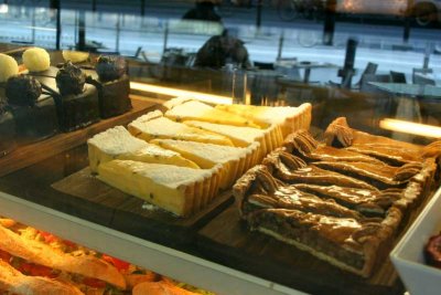 Pastries in a shop window