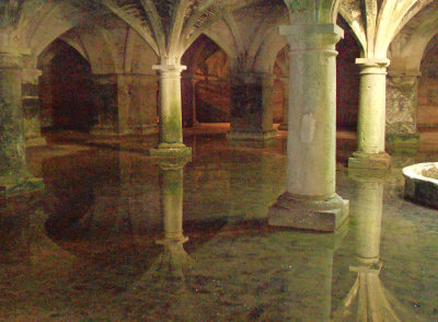 Reflections in the cisterns.