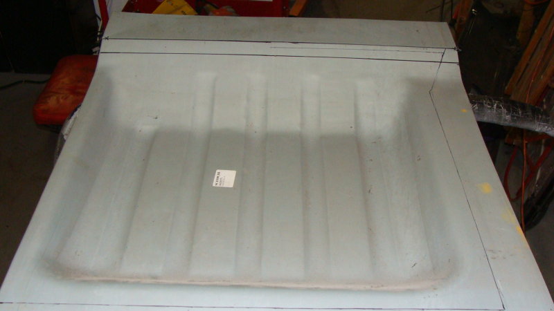 Left rear floor pan before the cut