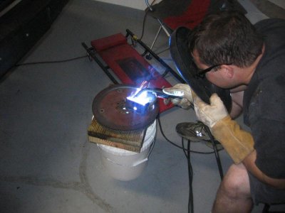 Me fabing up a trans mount bracket