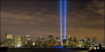 911 Tribute in Light 9-11-08 Panorama #2