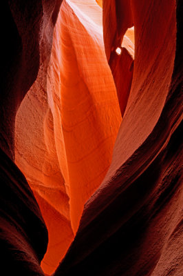 Hole in the arch, lower Antelope Canyon, Navajo Reservation, AZ