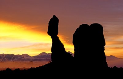 Balanced Rock at sunrise, Arches National Park, UT