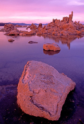 Mono Lake boulder encrusted with tufa, CA