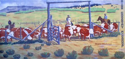 Cattle roundup mural, Delta, CO