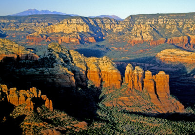 Aerial view of the Coffee Pot at the edge of the Mogollon Rim near Sedona, AZ