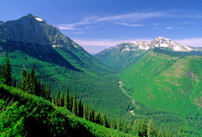 (AG5) U-shaped valley of McDonald Creek, Glacier National Park, MT
