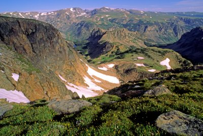 (AG8) Alpine glacial  topography, Beartooth Mountains, MT