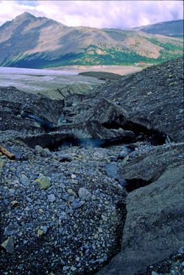 (AG18) Lateral moraine along the edge of Athabasca Glacier, Alberta, Canada