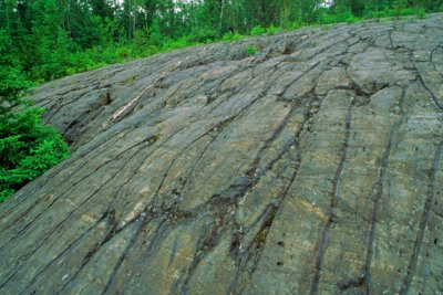 (IG24) Pillow lavas tilted on end and glaciated, Ontario, Canada