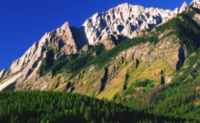 (SG41) Flatirons in Canadian Rockies, Kananaskis Country, Alberta, Canada