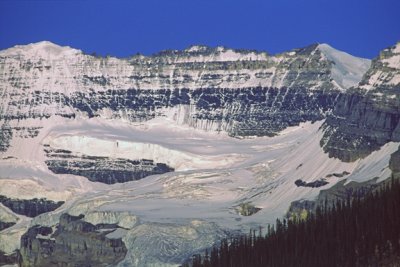 (AG32) Cirque and bergschrund, Victoria Glacier, Banff National Park Alberta, Canada