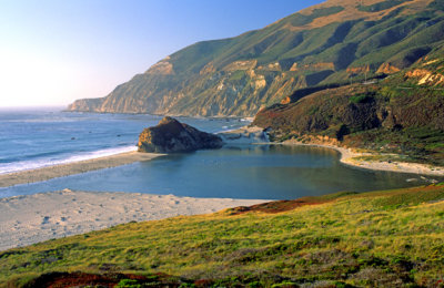 Barrier beach and stack, Big Sur, CA