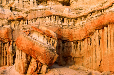 Fluting in soft shales of the Ricardo Fm., Red Rock Canyon State Park, CA