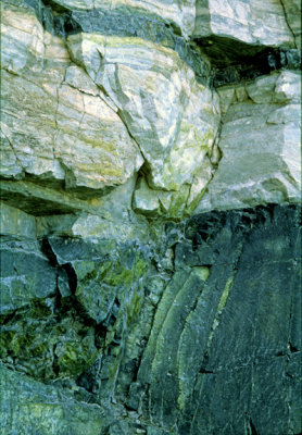 Contact metamorphism between Purcell sill and Helena Fm., Glacier National Park, MT