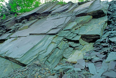 Slate showing cleavage surfaces in quarry near Ferrisburg, VT